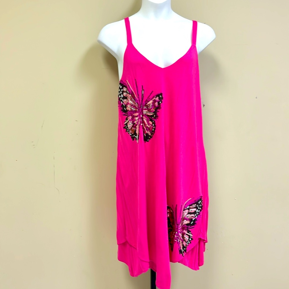 Pink Butterfly Slip Dress